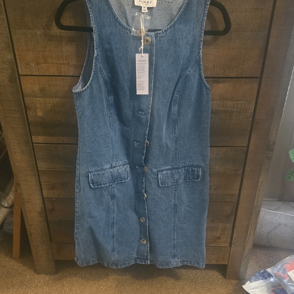 Gilli Blue Denim Top with Button Detail